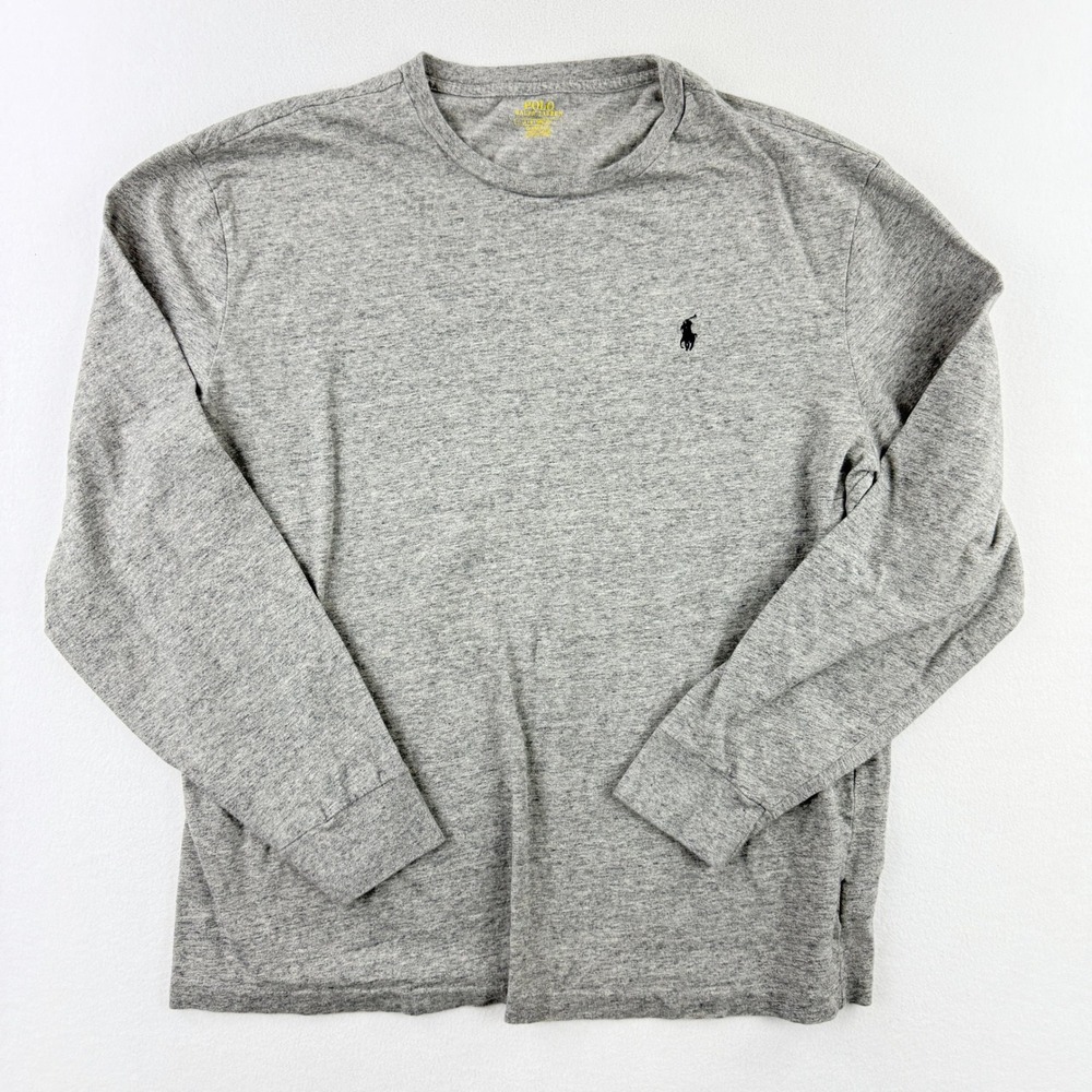 POLO RALPH LAUREN Long Sleeve Tee Tshirt Mens Size Large‎ Classic Fit Blue Pony